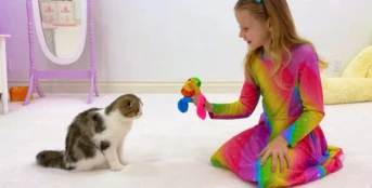 145 серия. Настя учит котят цветам