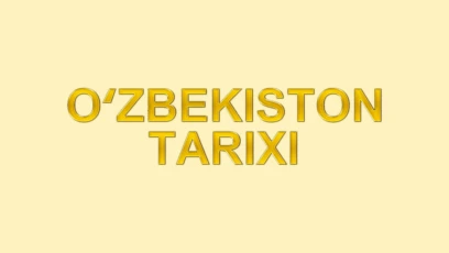 O'zbekiston Tarixi